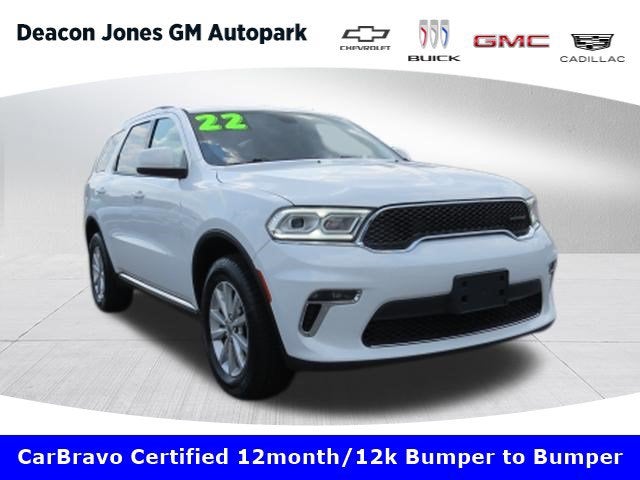 2022 Dodge Durango SXT AWD in White — front three-quarter view