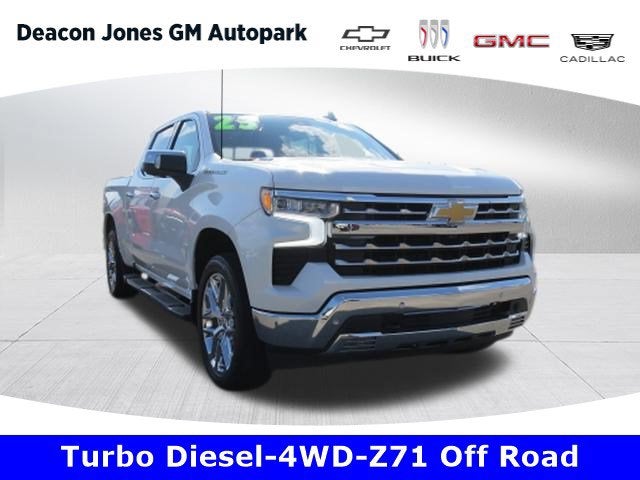 2023 Chevrolet Silverado 1500 LTZ in Iridescent Pearl Tricoat — front three-quarter view