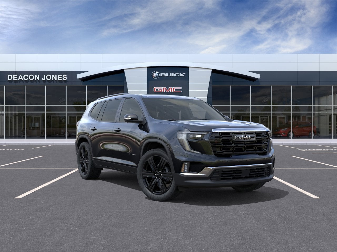 2026 GMC Acadia Elevation in Ebony Twilight Metallic — front three-quarter view