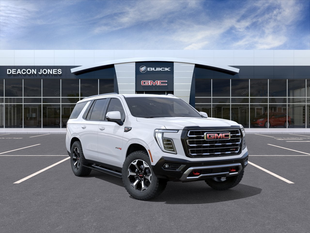 2026 GMC Yukon AT4 in Summit White — front three-quarter view