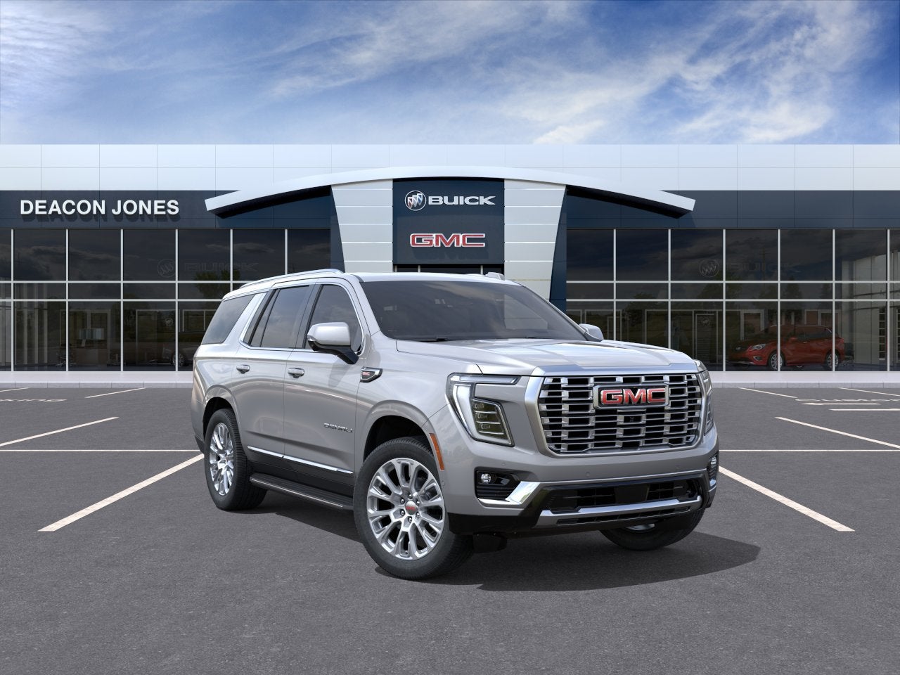 2026 GMC Yukon Denali in Sterling Metallic — front three-quarter view
