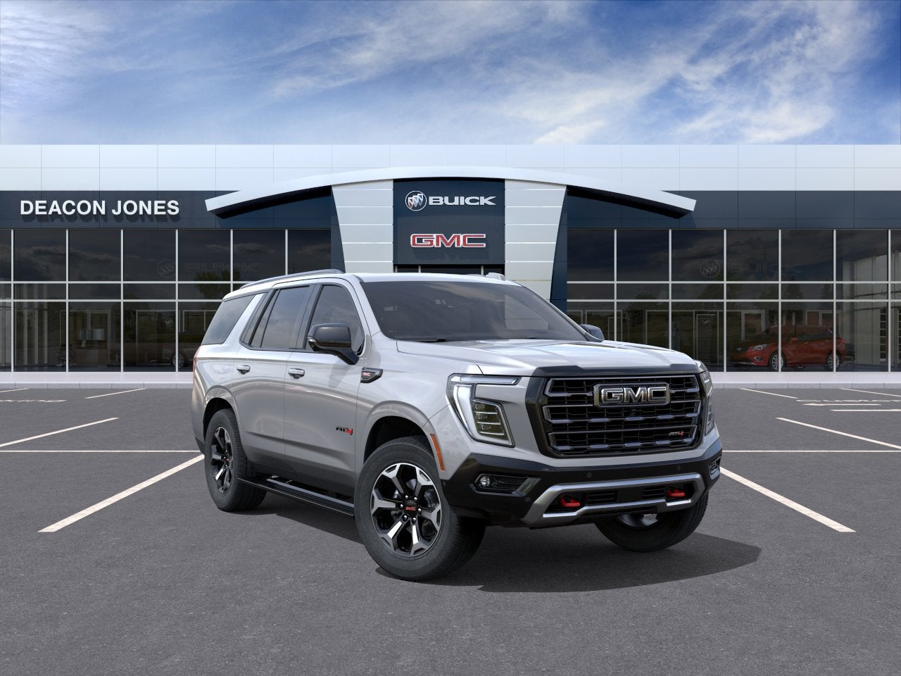 2026 GMC Yukon AT4 Ultimate in Sterling Metallic — front three-quarter view