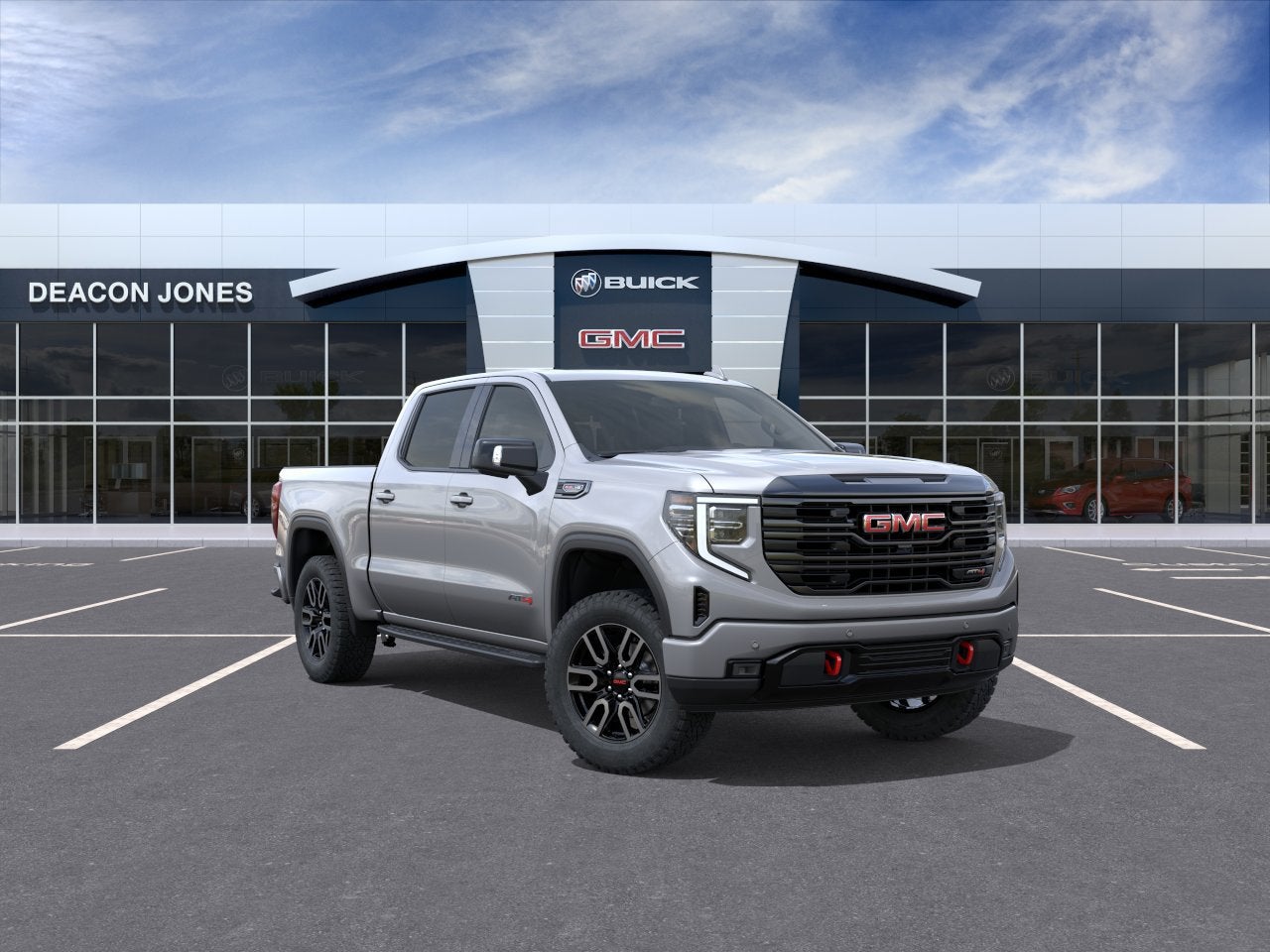 2026 GMC Sierra 1500 AT4 in Sterling Metallic — front three-quarter view