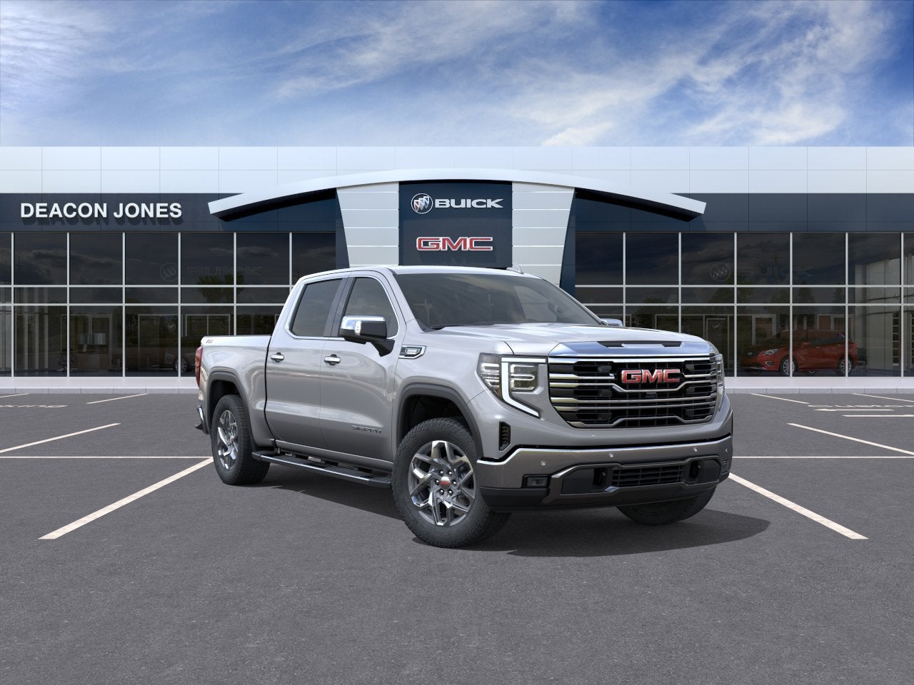 2026 GMC Sierra 1500 SLT in Sterling Metallic — front three-quarter view