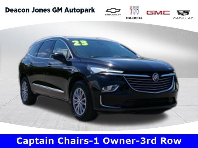 2023 Buick Enclave Essence in Ebony Twilight Metallic — front three-quarter view