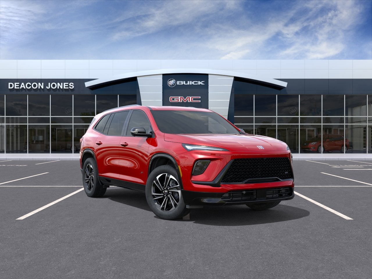 2025 Buick Enclave Sport Touring in Cherry Red Tintcoat — front three-quarter view