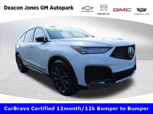 2025 Acura MDX A-SPEC in White — front three-quarter view