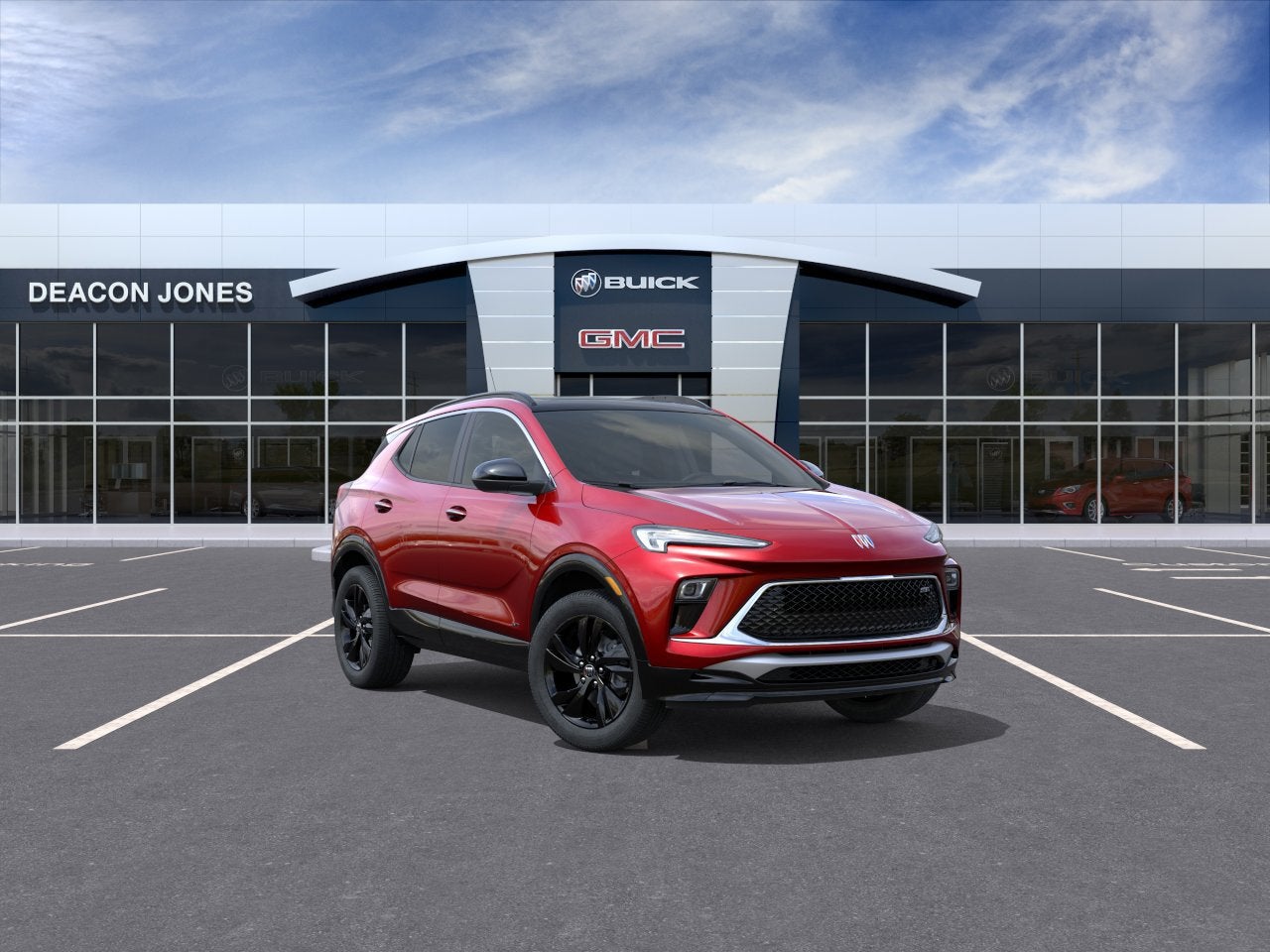 2026 Buick Encore GX Sport Touring in Brilliant Red — front three-quarter view