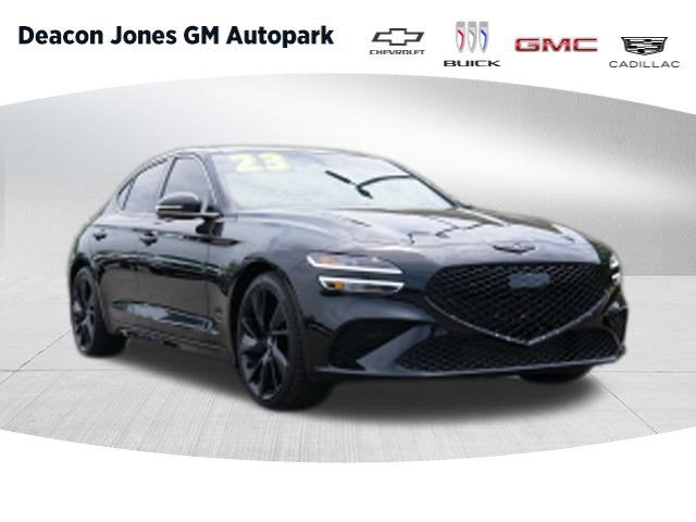 2023 Genesis G70 2.0T RWD in Black — front three-quarter view